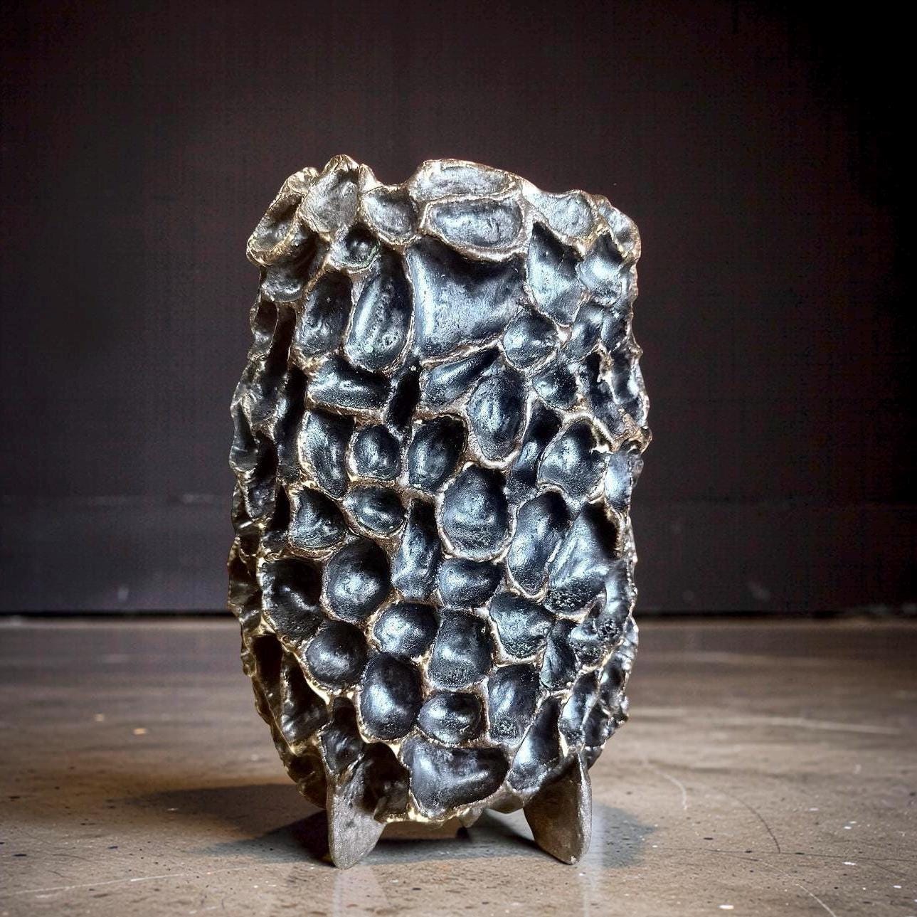 Handmade Ceramic Morel Mushroom Vase - Wabi-Sabi Organic Art, Unique Stoneware Specimen, Nature-Inspired Home Decoration
