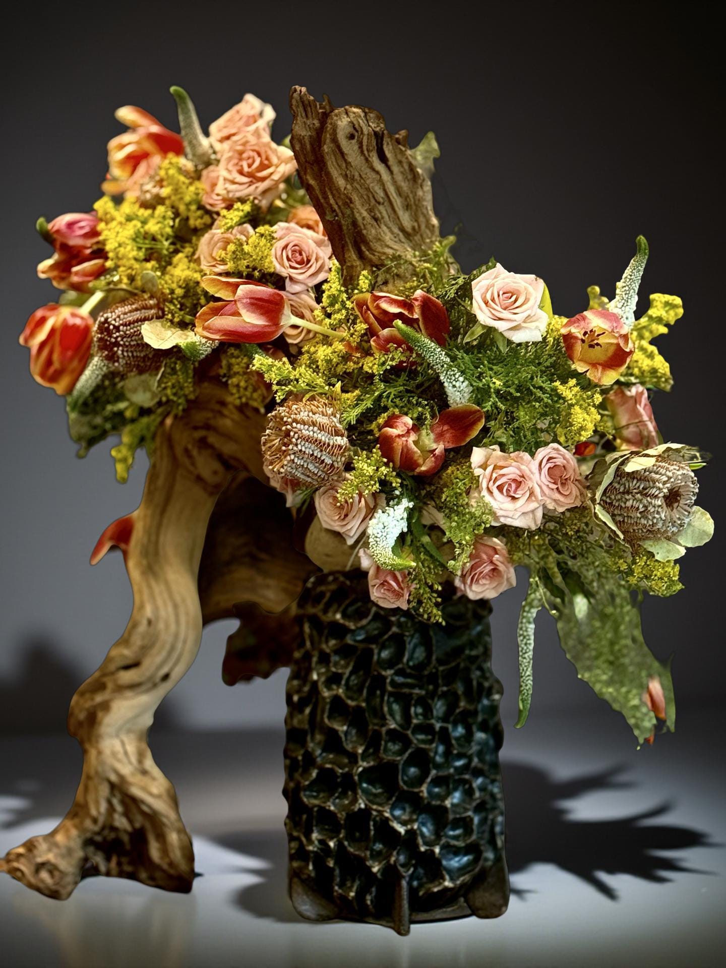 Handmade Ceramic Morel Mushroom Vase - Wabi-Sabi Organic Art, Unique Stoneware Specimen, Nature-Inspired Home Decoration