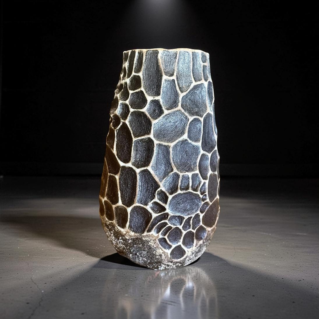 Hand-sculpted Stoneware Vase – Organic Textured Pottery, Woven Earth Collection