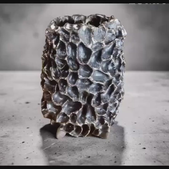 Handmade Ceramic Morel Mushroom Vase - Wabi-Sabi Organic Art, Unique Stoneware Specimen, Nature-Inspired Home Decoration