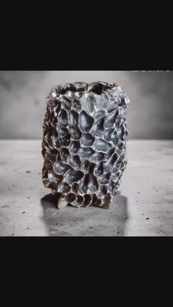 Handmade Ceramic Morel Mushroom Vase - Wabi-Sabi Organic Art, Unique Stoneware Specimen, Nature-Inspired Home Decoration