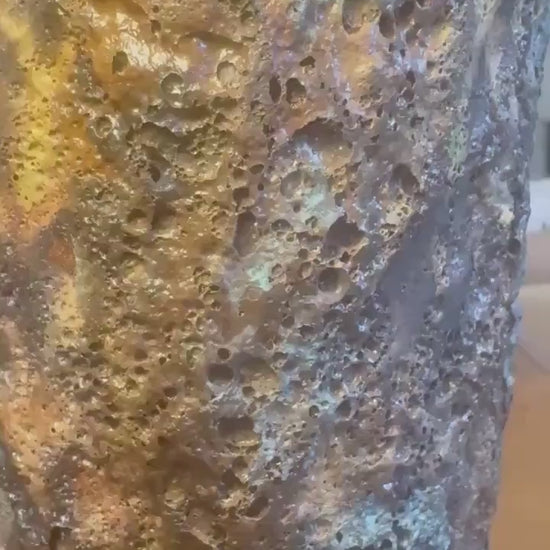 Volcanic Textured Ceramic Vase | Hand-built Sculptural Vessel | Earth-fired Surface, Organic Form, One-of-a-Kind Art Object