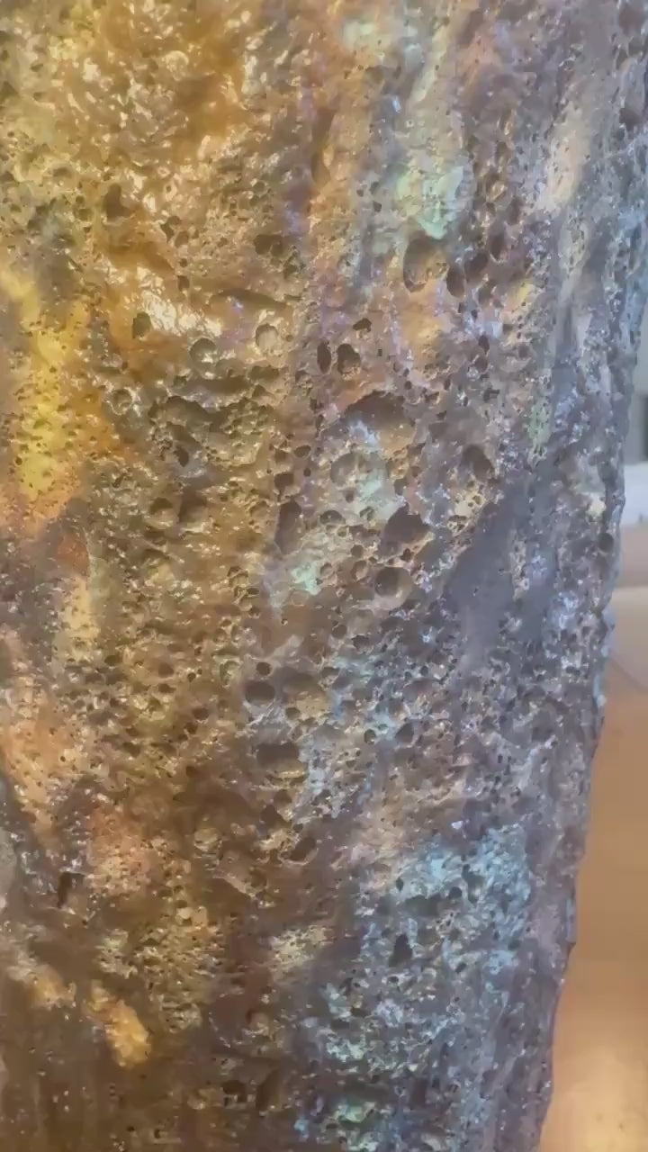 Volcanic Textured Ceramic Vase | Hand-built Sculptural Vessel | Earth-fired Surface, Organic Form, One-of-a-Kind Art Object