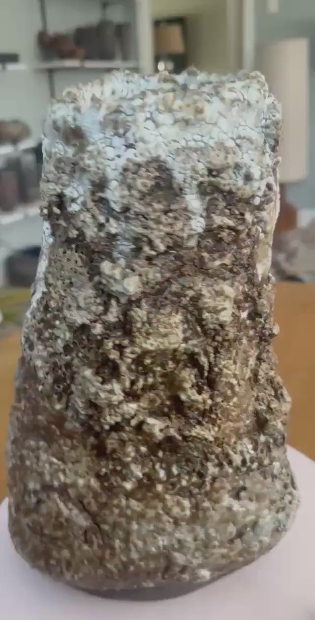 Handmade Ceramic Vase: Rustic Textured Home Decor (8.5x13x12 inches)